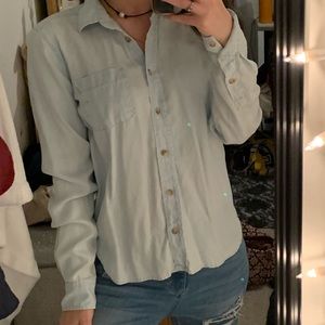faux denim button down soft shirt
